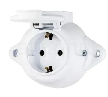 Falon kívüli IP44 konnektor fehér retro kivitelben